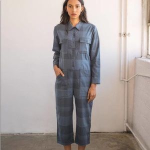 LACAUSA denim patchwork jumpsuit